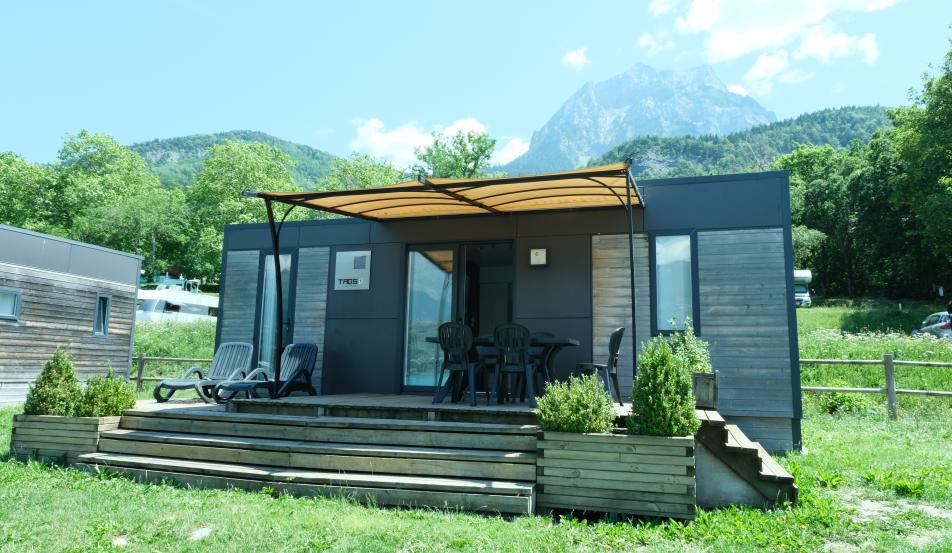 Camping Serre-Ponçon mobil-home vue lac